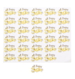 Sticker shiny "Happy Easter" yellow-gold