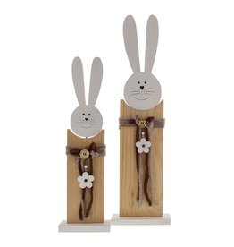 Décoration en bois lapins "Woody" petits et grands