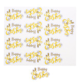 Sticker shiny "Happy Easter" yellow gold large 5 sheets of 14  pieces