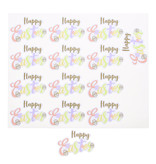 Sticker shiny "Happy Easter"pastel large 5 sheets of 14  pieces