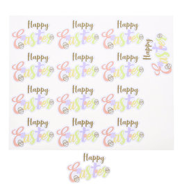 Sticker blinkend   "Happy Easter" pastel- groot