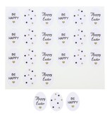 Sticker brillant "Joyeuses Pâques" Oeuf noir-or 5 feuilles de 24 pièces