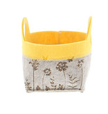 "Sunny" basket with 2 ears diam. 13 cm grey-yellow