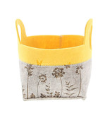 "Sunny" basket with 2 ears diam. 15 cm grey-yellow