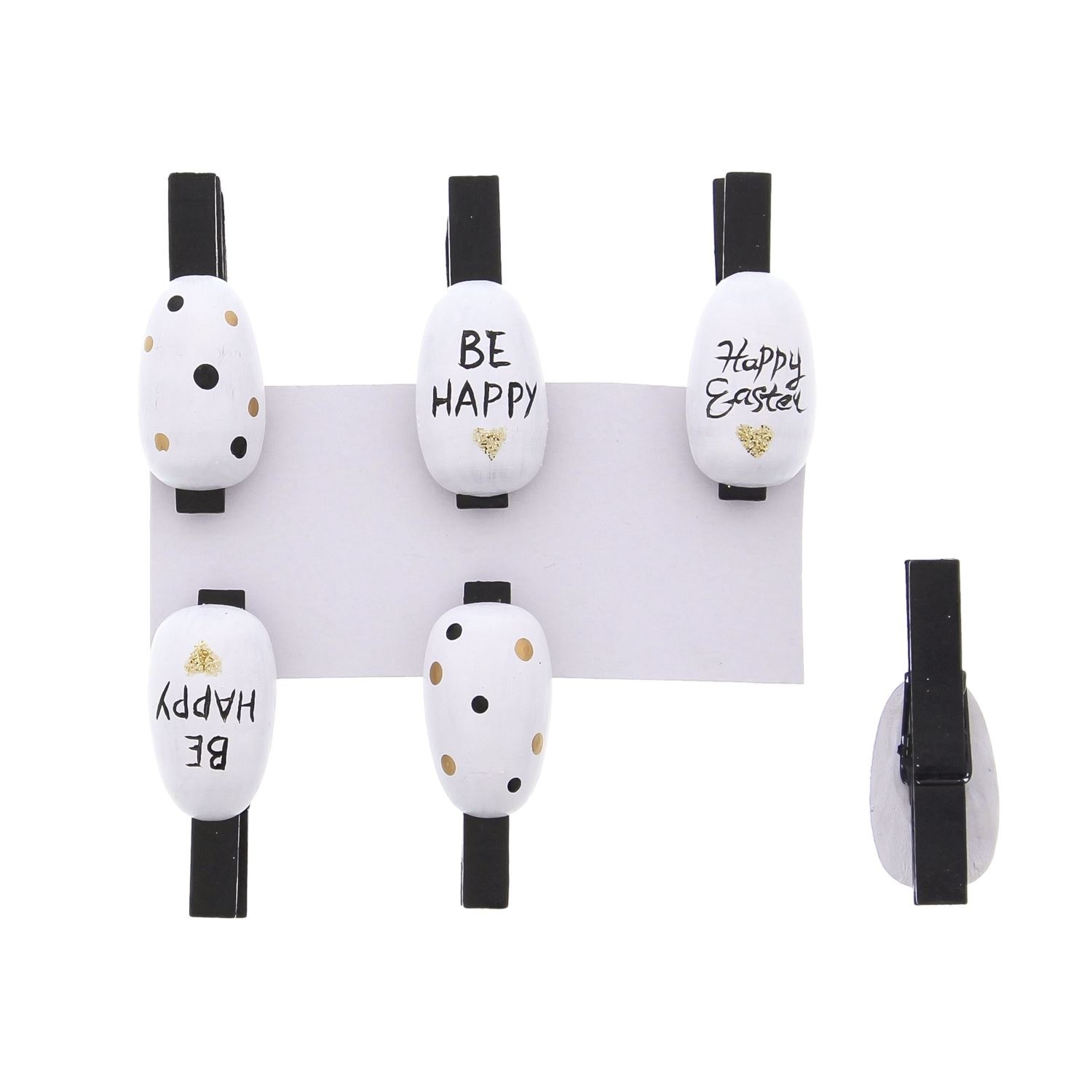 Presse-agrumes demi-oeuf "Happy Easter" noir - or -  18*44*17 mmm - 36 pièces