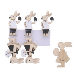 Pince lapin "Blacky" noir et or blanc