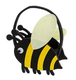 "Bee Happy" bee basket with handle