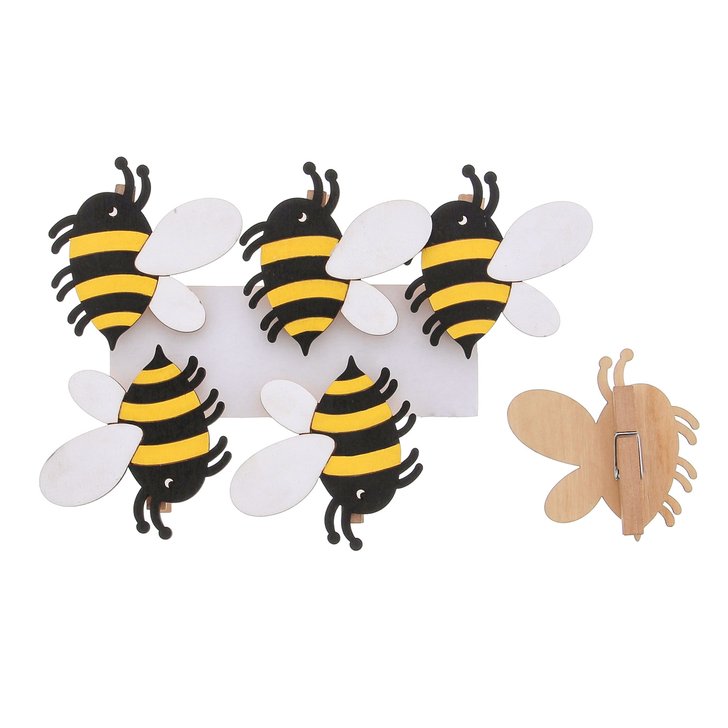 "Bee Happy" knijper - 45*42*12mm - 6x6=36 stuks
