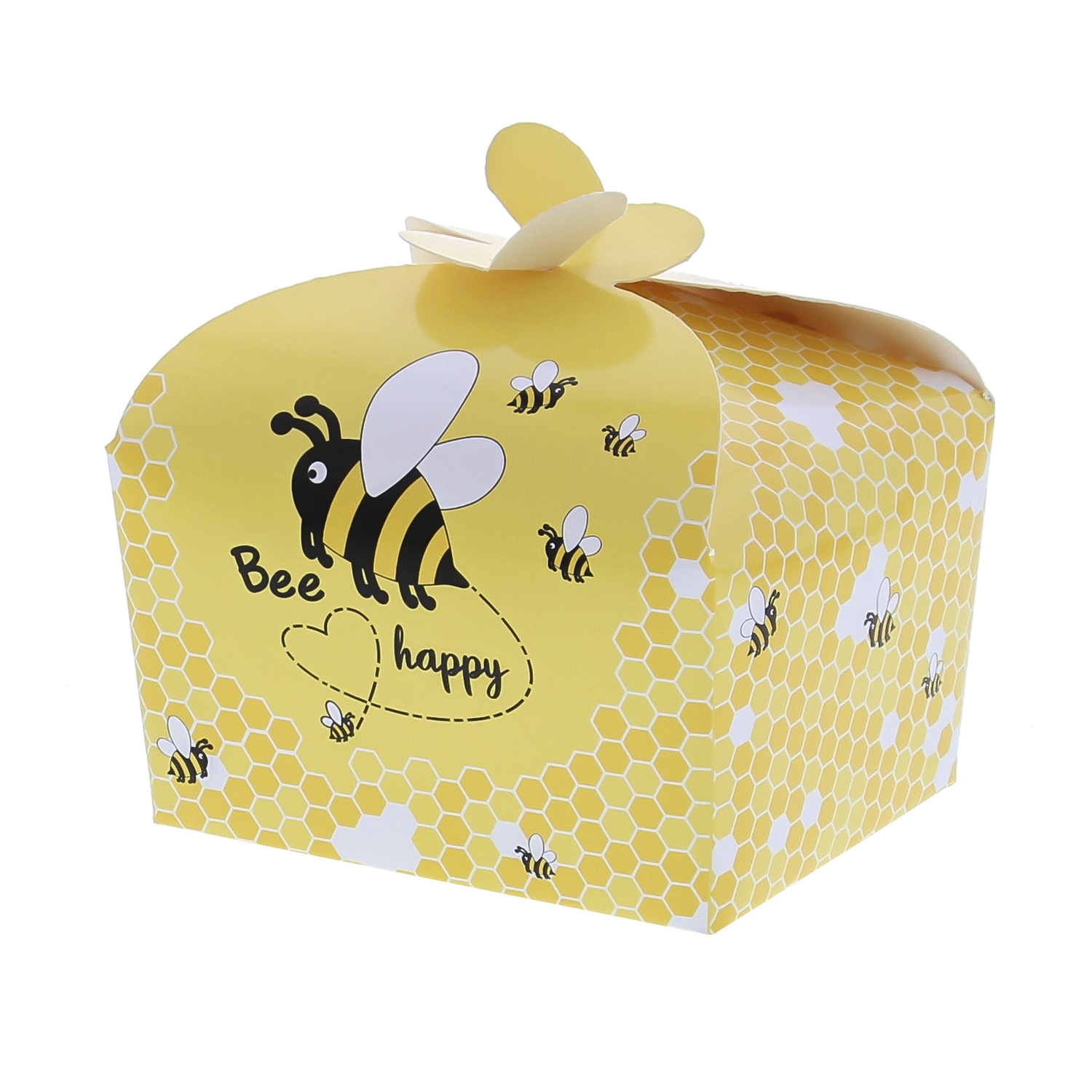 "Bee Happy" Ballotin fermeture papillon 250 gr. - 105*85*85mm  - 48 pièces