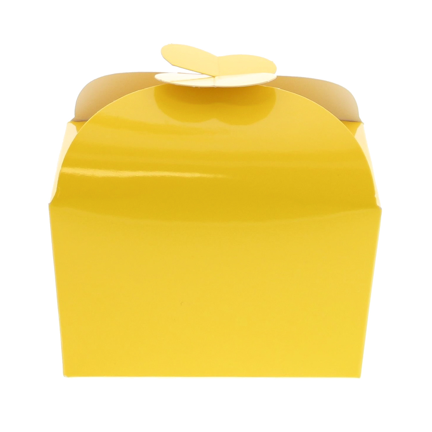 Ballotin fermeture papillon 500 gr jaune brillant - 125*105*100mm - 48 pièces