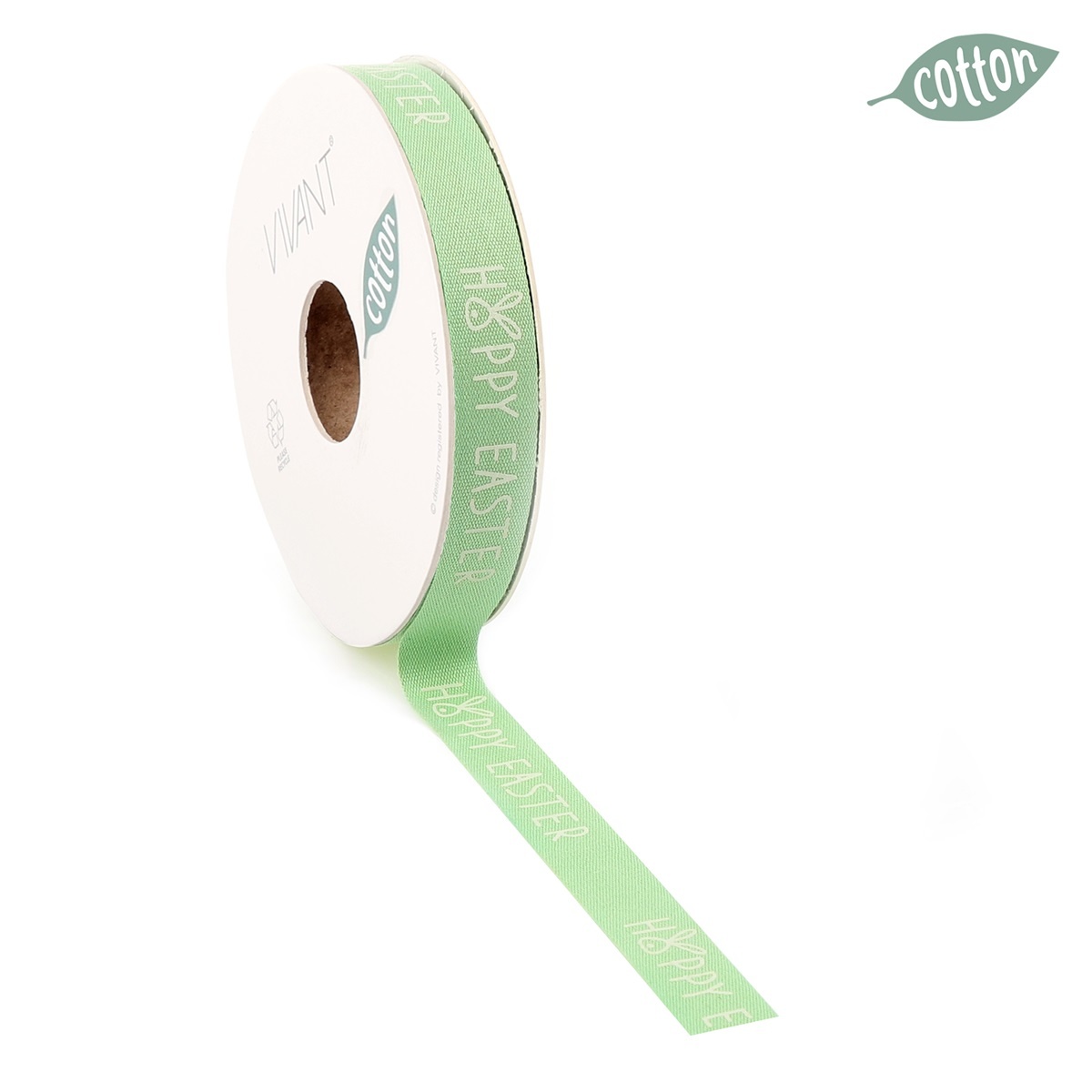 Osterband aus Baumwolle - Grün - 15 mm x 20 m