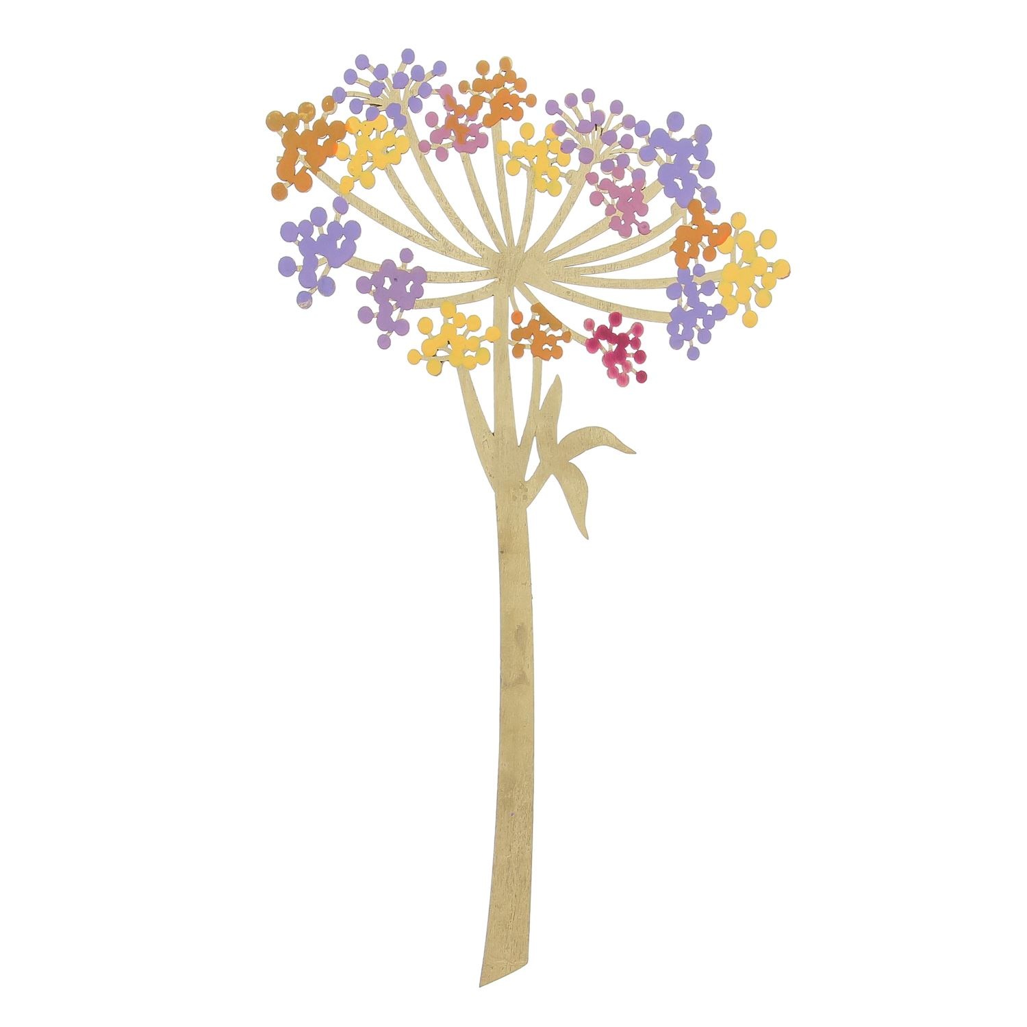 "Dandelion" blow flower with stem in gold deco - 165*3*295 mm - 3 pieces