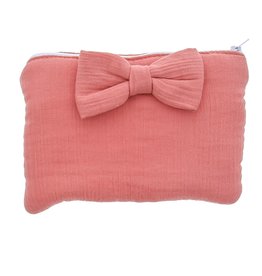"Tetra" pouch with bow old pink