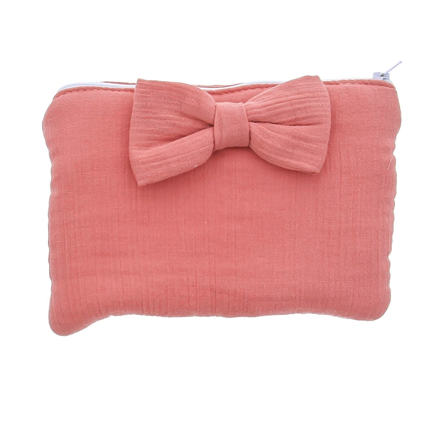 "Tetra" pouch with bow old pink - 190*35*135 mm - 4 pieces