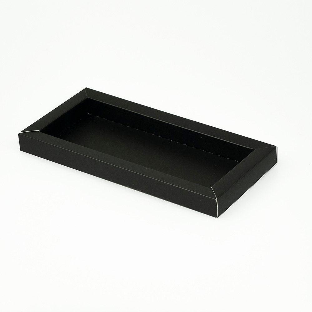 Rectangular box black with transparant lid - 200*80*20mm - 20 pieces