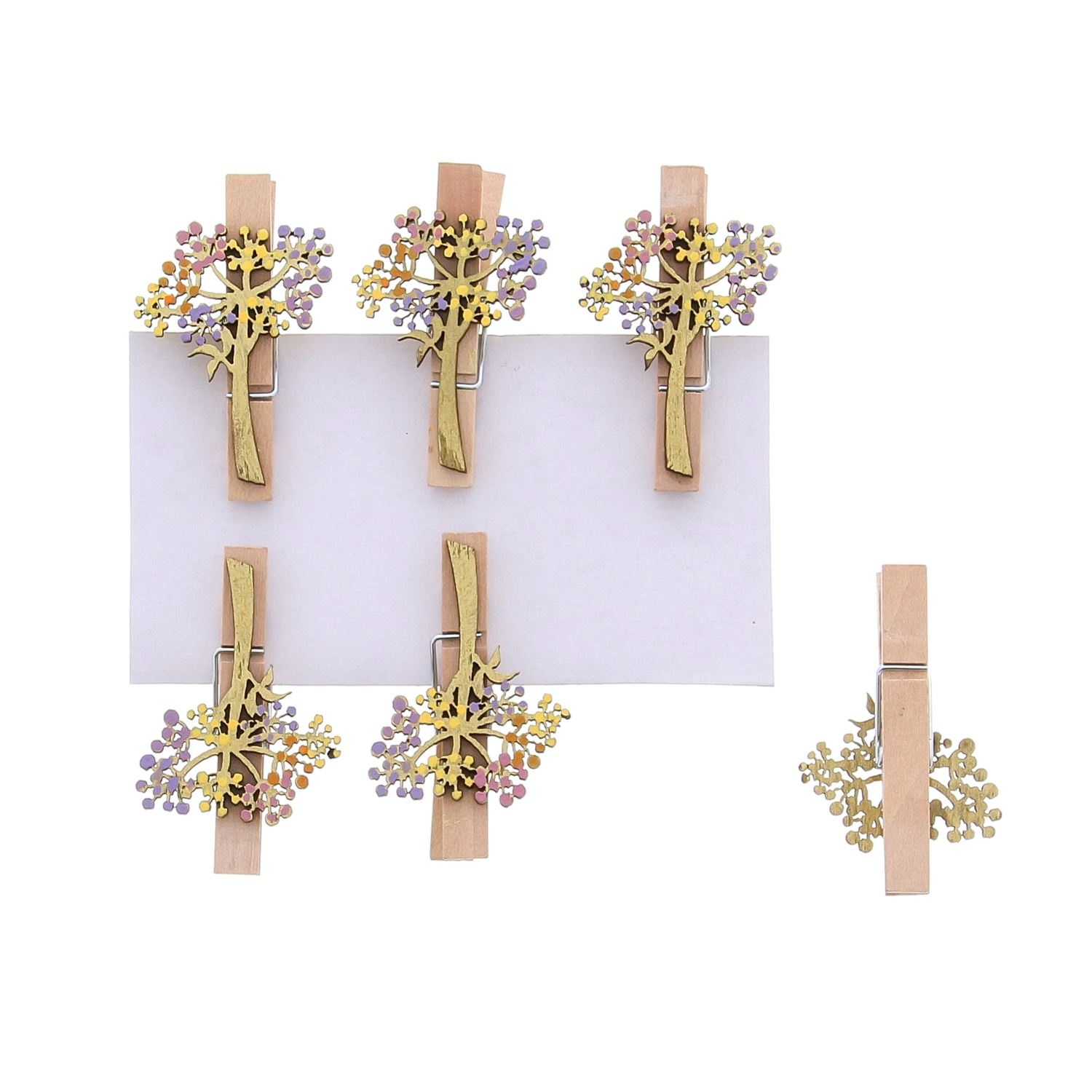 "Dandelion" blow flower with stem in gold clip - 30*12*48 mm - 36 pieces