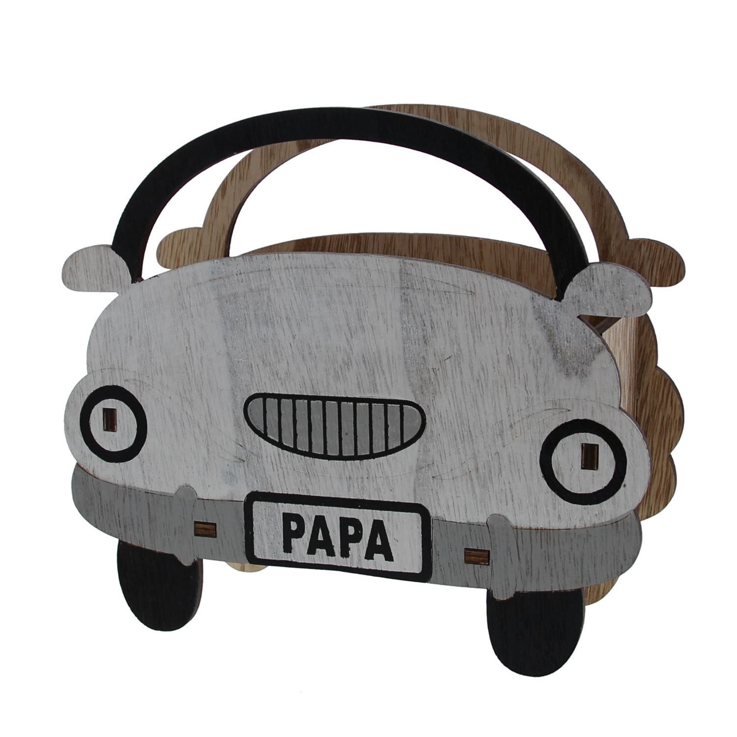 "Papa" tray open car made of wood 210*188*77 mm - 4 pieces