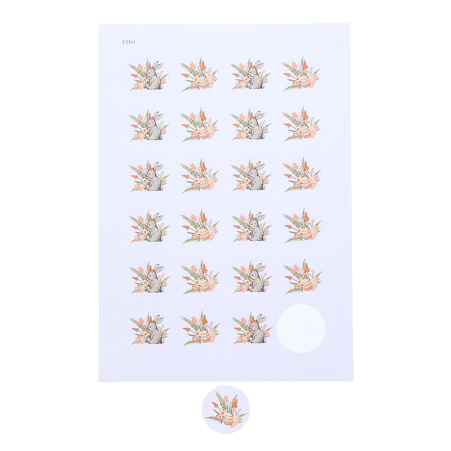 Sticker Bunny "Cute" - 4 cm ⌀ - 120 stuks