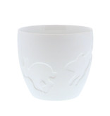 Tea light with rabbit white glass
