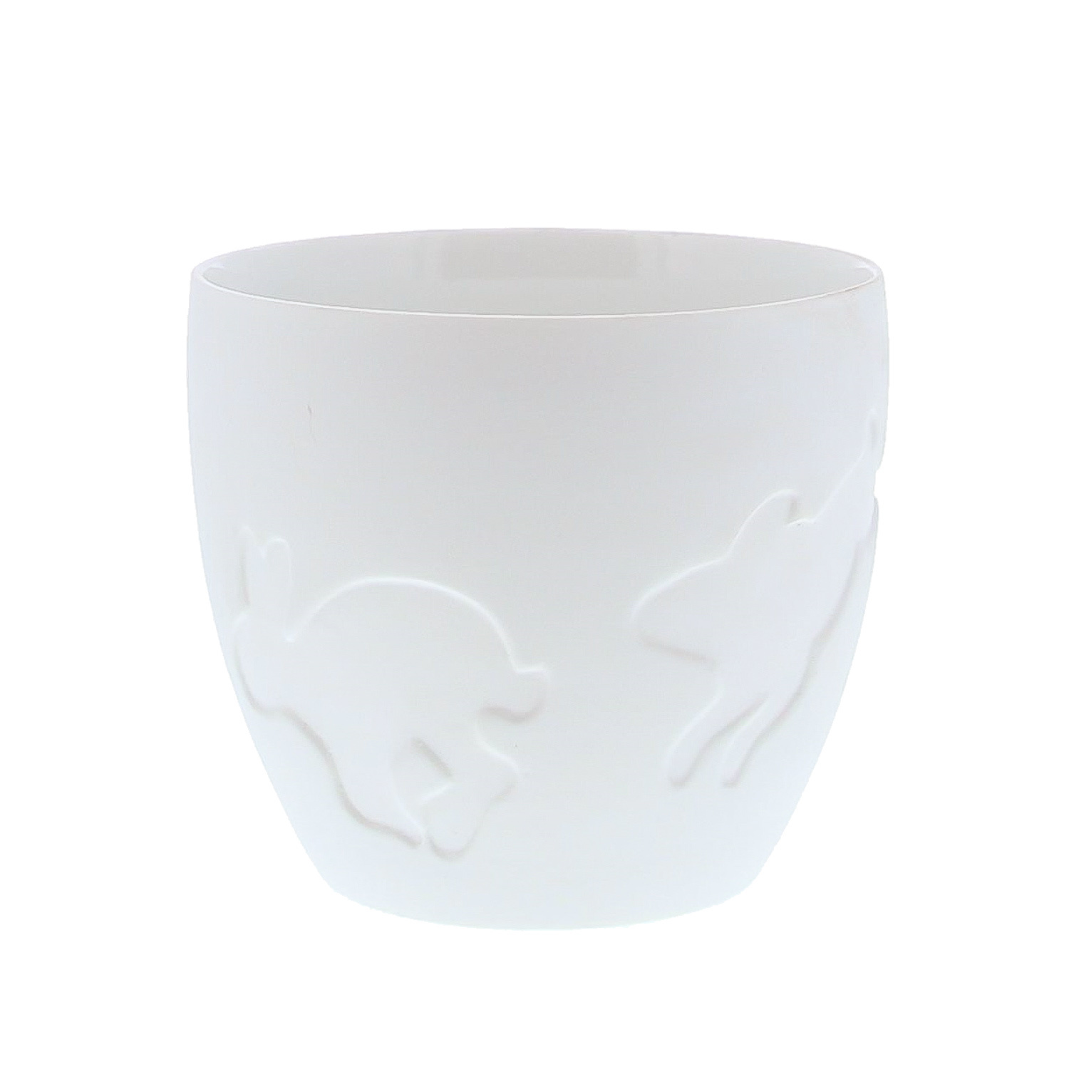 Photophore avec lapin verre blanc