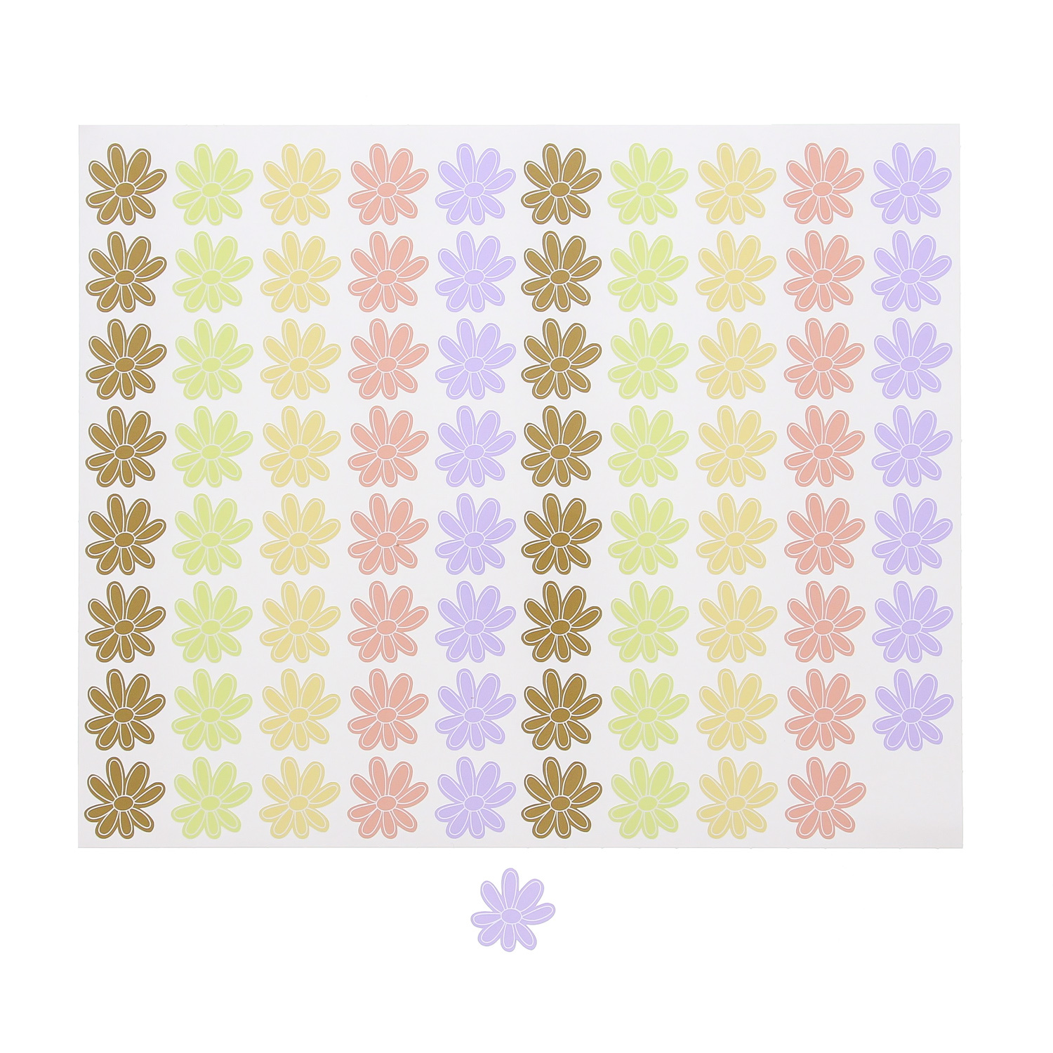 Sticker fleur brillante "Pastel" 5 couleurs - 400 pièce