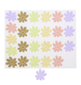 Sticker blinkend   bloem "Pastel" 5 kleuren groot