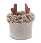 Plush basket with antlers - 180*270*110mm - 4 pieces