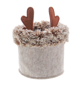 Plush basket with antlers