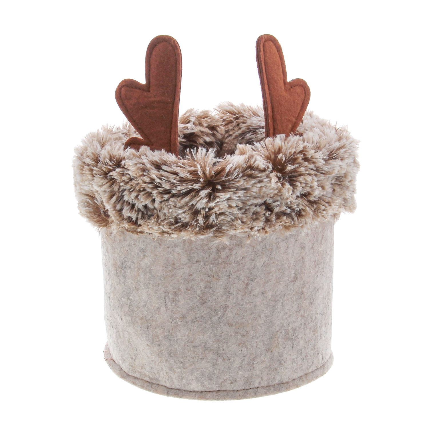 "Fauve" Pluche mand met gewei - 180*270*110mm - 4 stuks