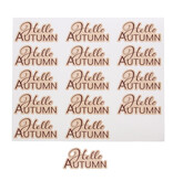 Autocollant brillant "Musky Hello Autumn" texte  - 75 pièces