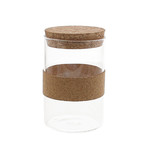 Storage jar with cork ring and lid round high - 6 pieces - 80*80*125mm