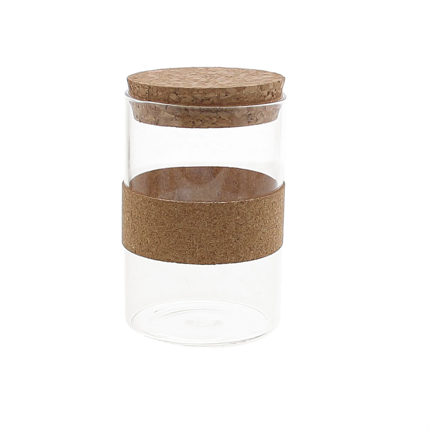 Storage jar with cork ring and lid round high - 6 pieces - 80*80*125mm