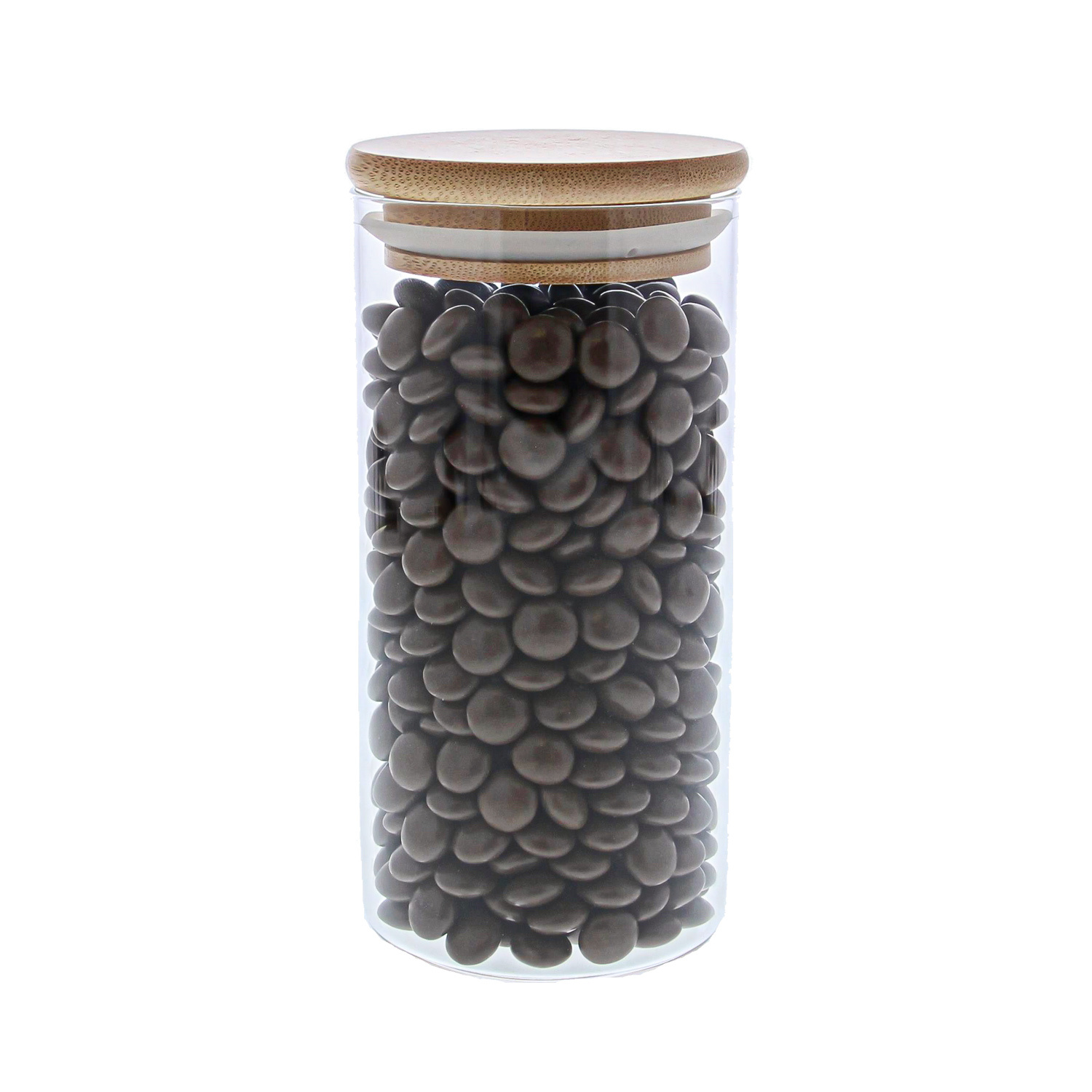 Storage jar with bamboo lid narrow medium - 65*135mm - 6 pieces