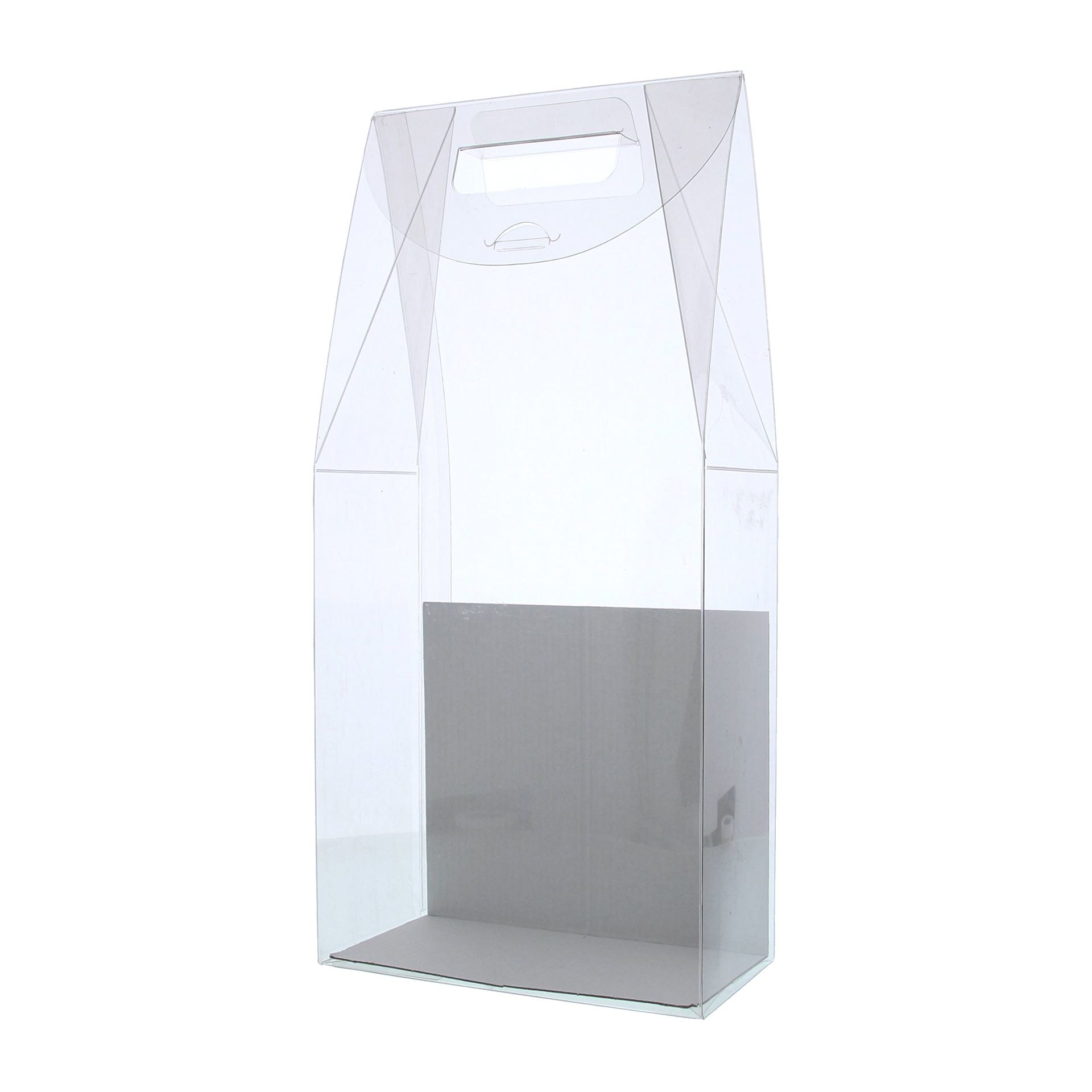 Transparent packaging for 2 bottles with white bottom- 180* 90*370 mm -10 stuks