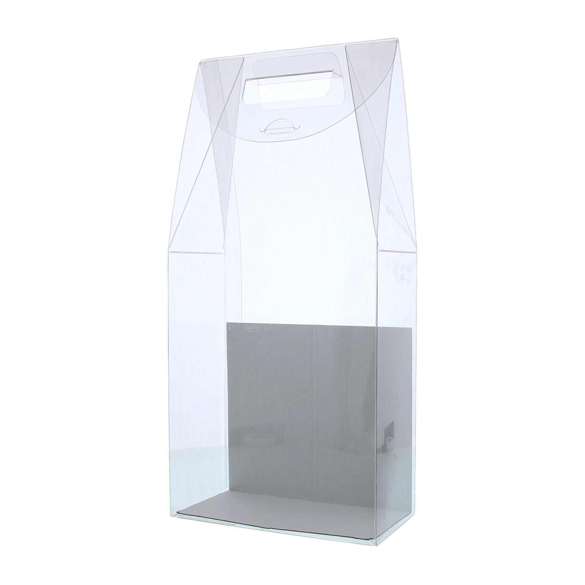 Transparente Verpackung für 2 Flaschen mit weißem Boden- 180* 90*370 mm -10 stuks