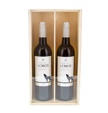 Bottle holder for 2 bottles of 750 ml with plexi sliding lid - 205*95*375 mm - 4 pieces