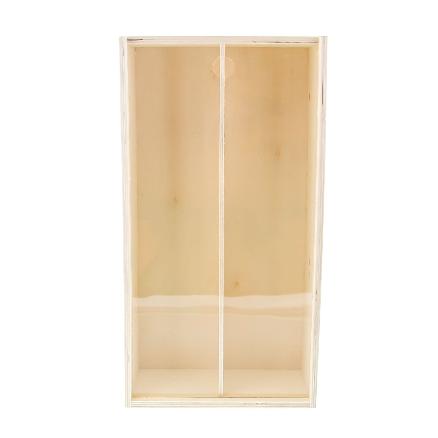 Porte-bouteille pour 2 bouteilles de 750 ml avec couvercle coulissant en plexi