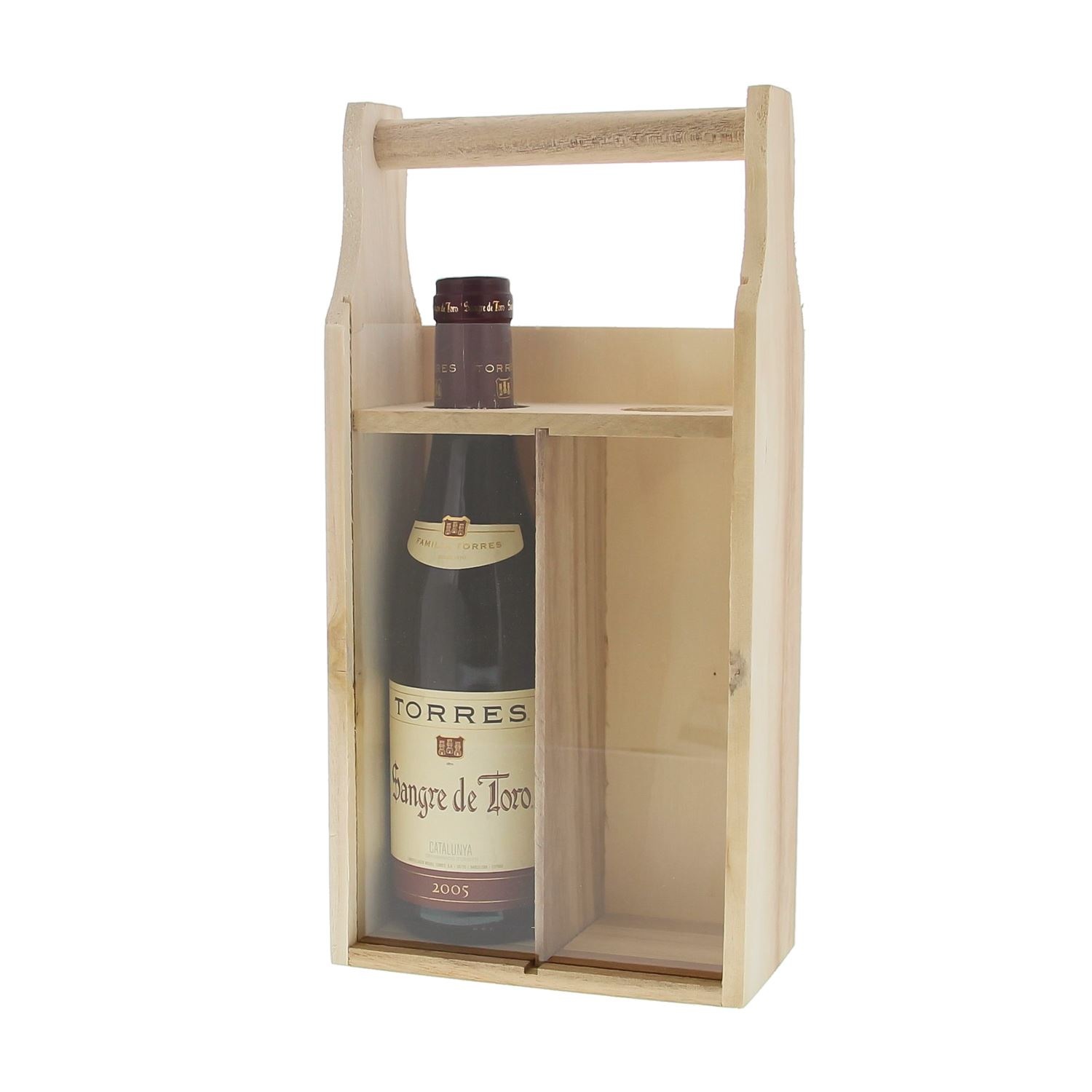 Bottle holder for 2 bottles of 375 ml with plexi sliding lid - 155*80*310 mm - 5 pieces