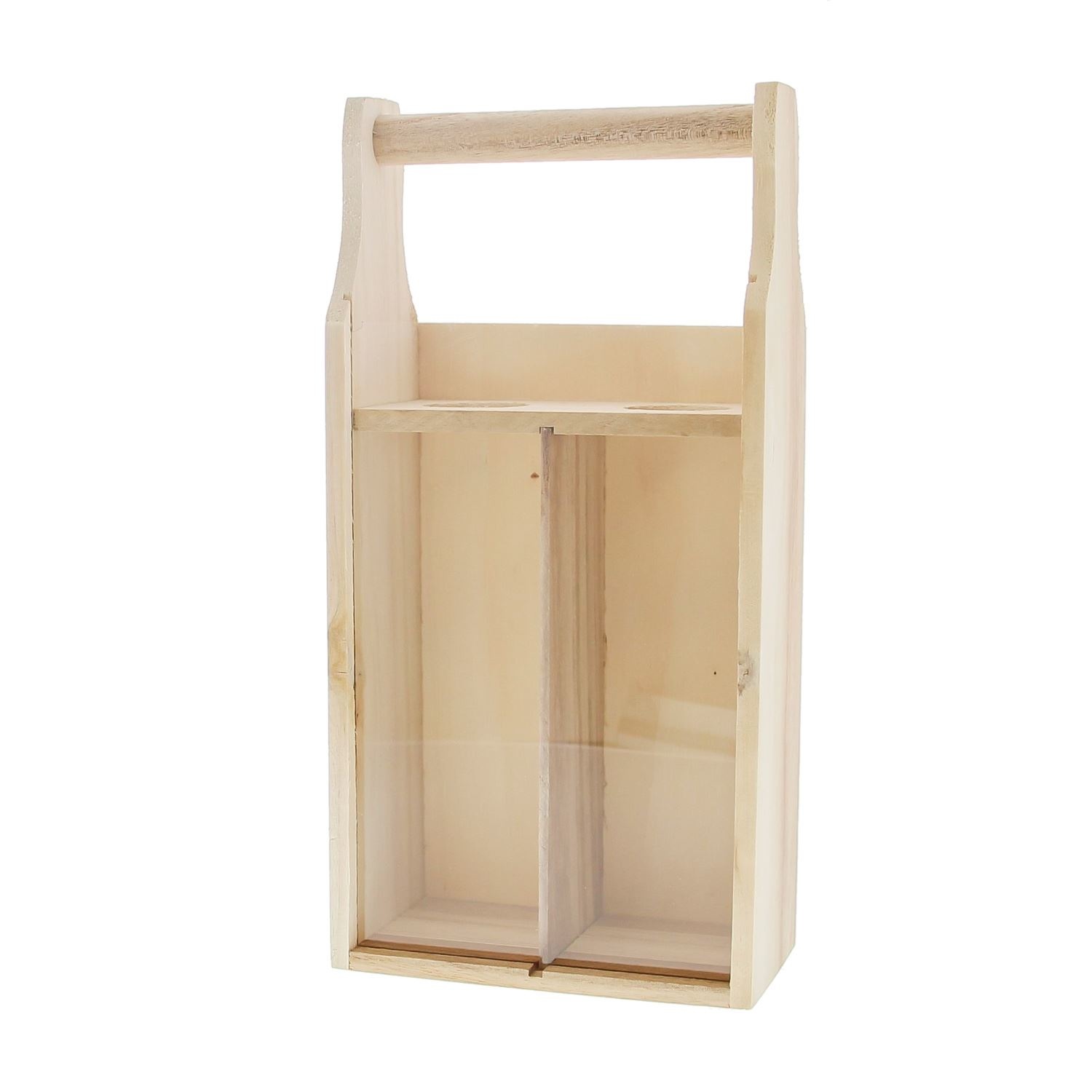 Bottle holder for 2 bottles of 375 ml with plexi sliding lid - 155*80*310 mm - 5 pieces