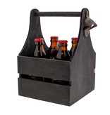 Porte-bouteilles en bois pour 4 bouteilles larges avec décapsuleur noir - 215*195*270 mm - 4  pièces