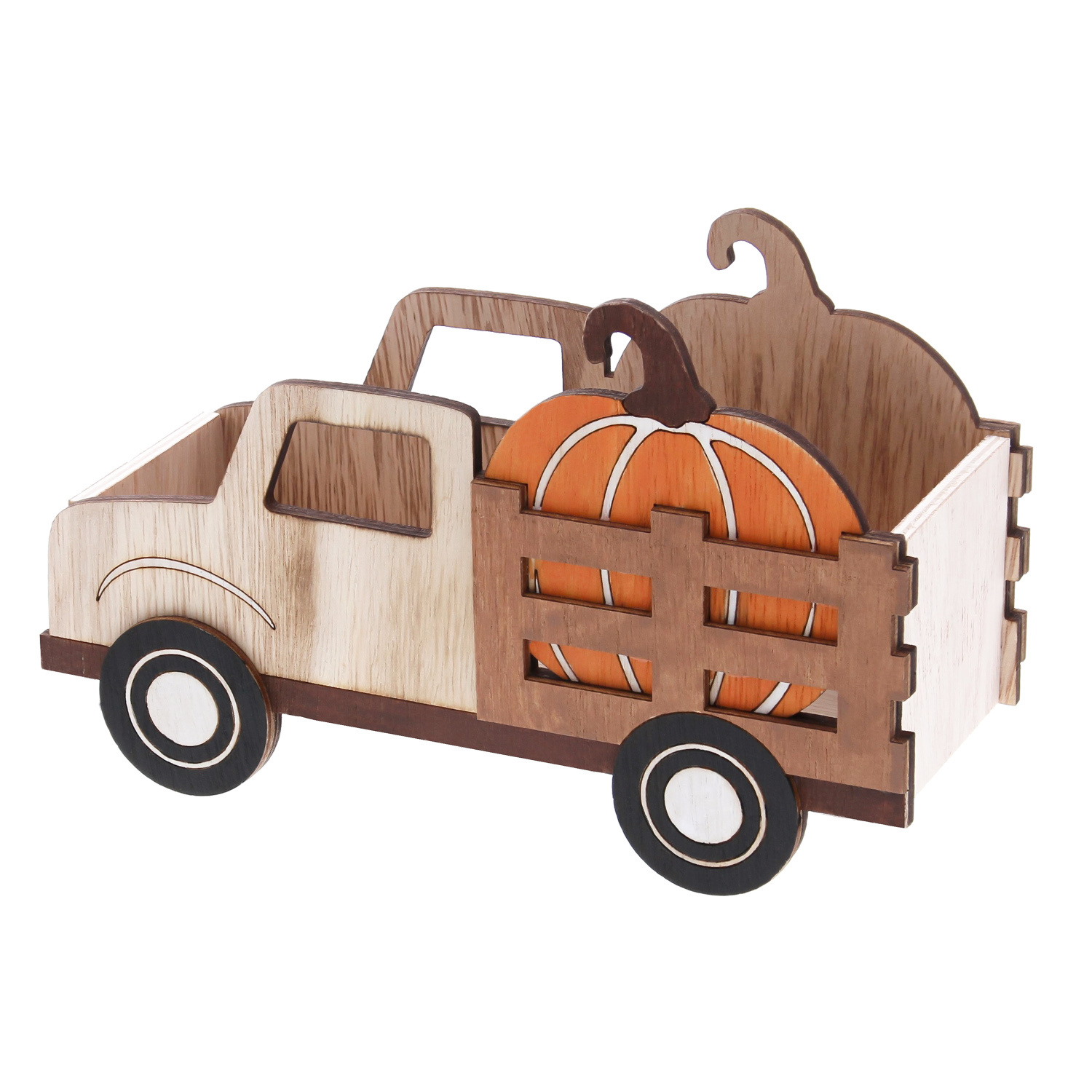 Truck with pumpkin open container