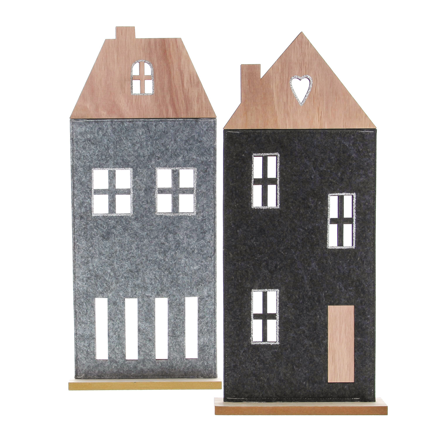 High house in felt decoration 2 sets of 2 pieces - 230*540*59 mm