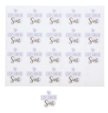 Stickers blinkend " liefs van de sint" met hart wit/ goud - 40 mm - 100 stuks