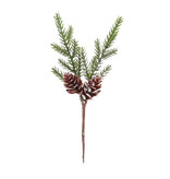 Branche d'épicéa avec 2 pommes de pin 50*40*150 mm - 100 pièces