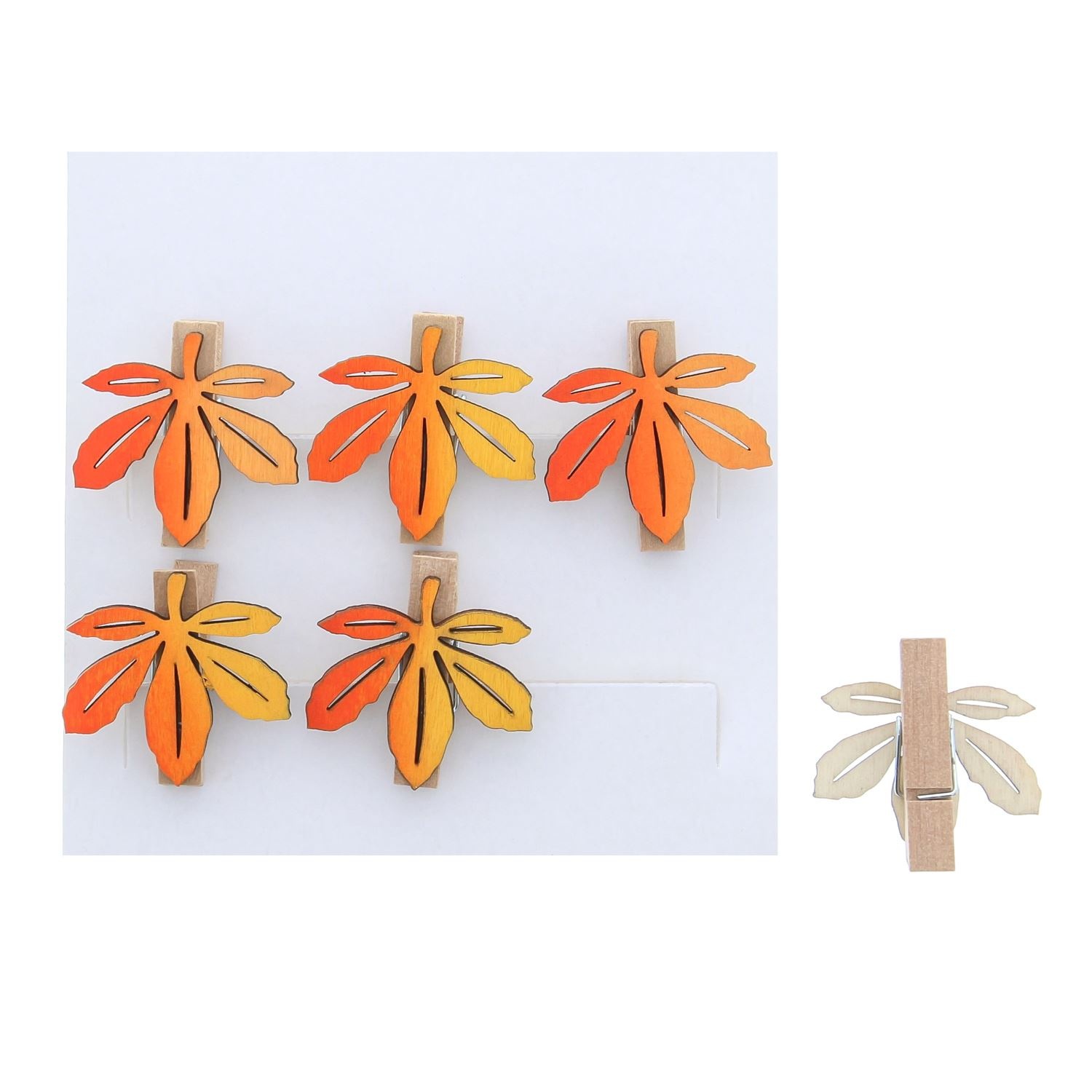 Chestnut leaf clip yellow/orange  - 35*12*35mm - 36 pieces