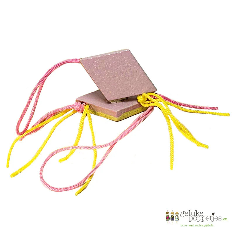 Bonbons porte-bonheur en bois - 29 mm - 50 pièces - jaune rose