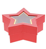 Box with window star red 185*185*75*mm - 12 pieces