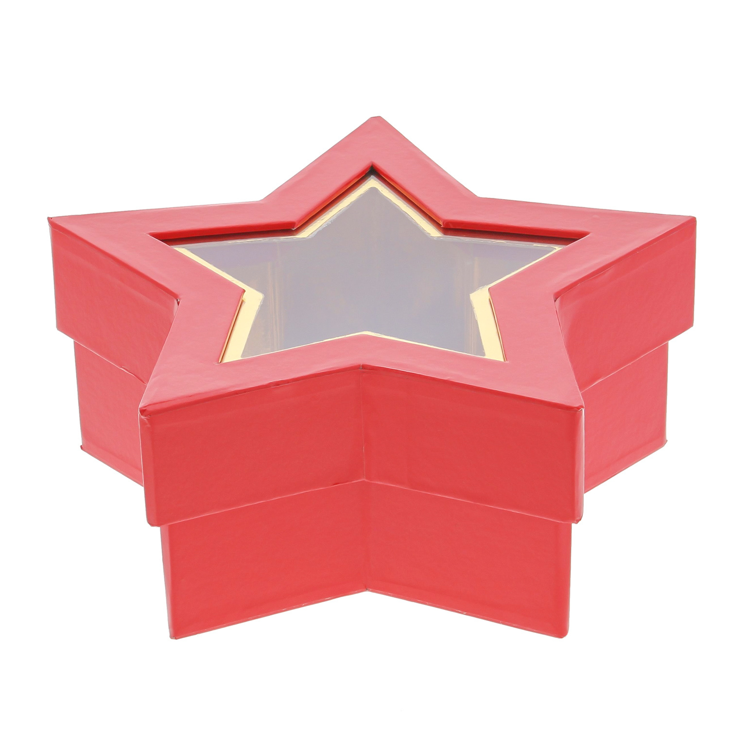 Box with window star red 185*185*75*mm - 12 pieces