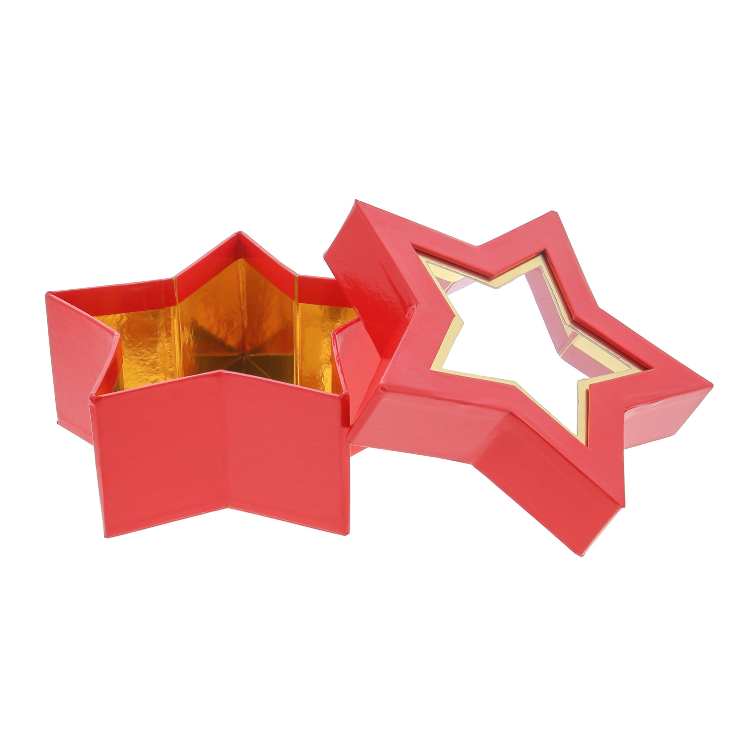 Box with window star red 185*185*75*mm - 12 pieces