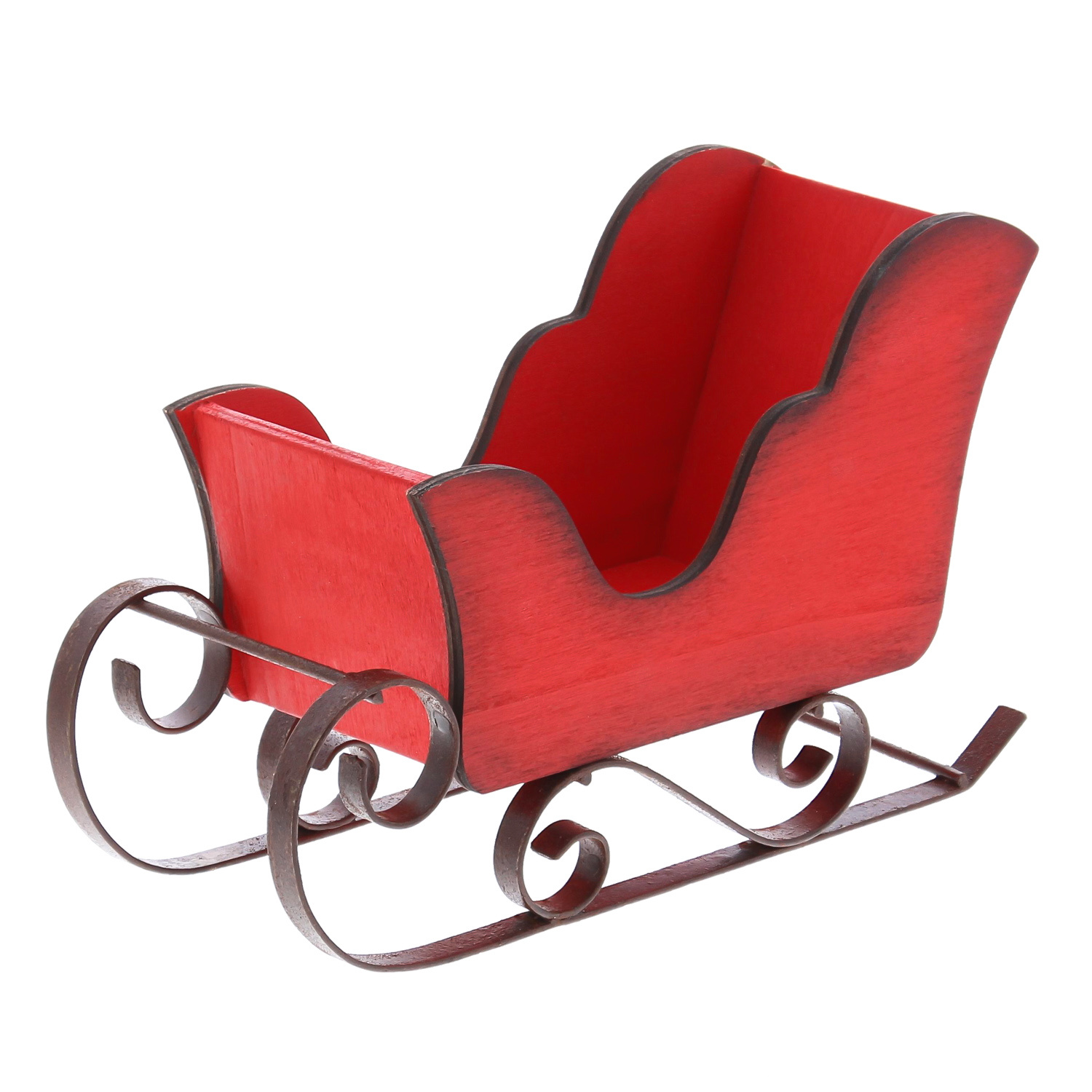 Sled with metal frame red - brown 195*75*120 mm - 4 pieces